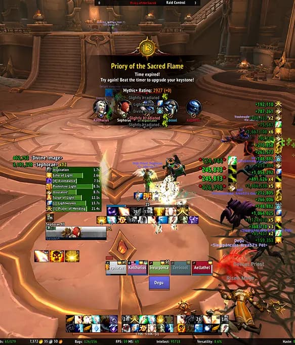 Ex Inferno Mythic+ Priory of the Sacred Flame Thirteen group