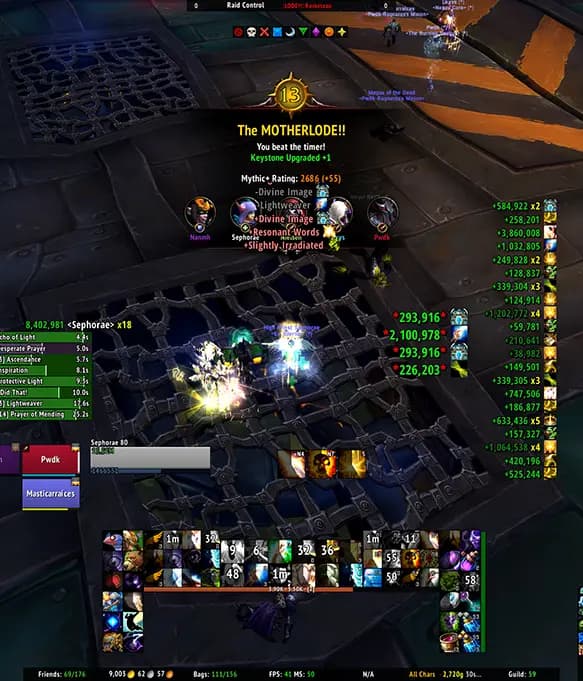 Ex Inferno Mythic+ The Motherlode Thirteen group