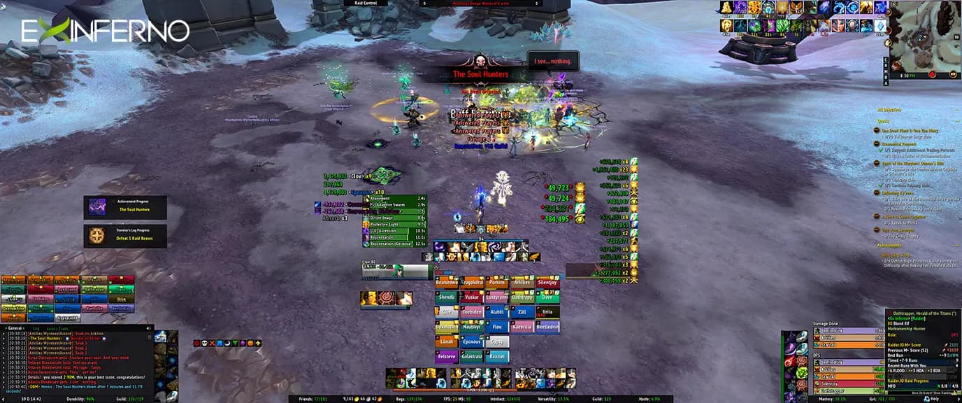 Team Purple progression kill on Heroic The Soul Hunters encounter in WoW