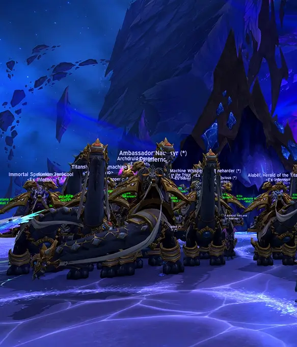 Ex Inferno community members on their brutosaur mounts